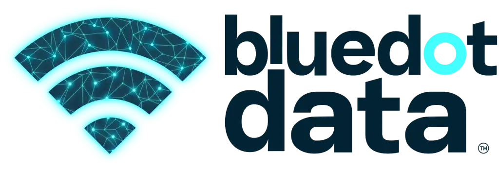 Blue Dot Data Retina Logo - Dark
